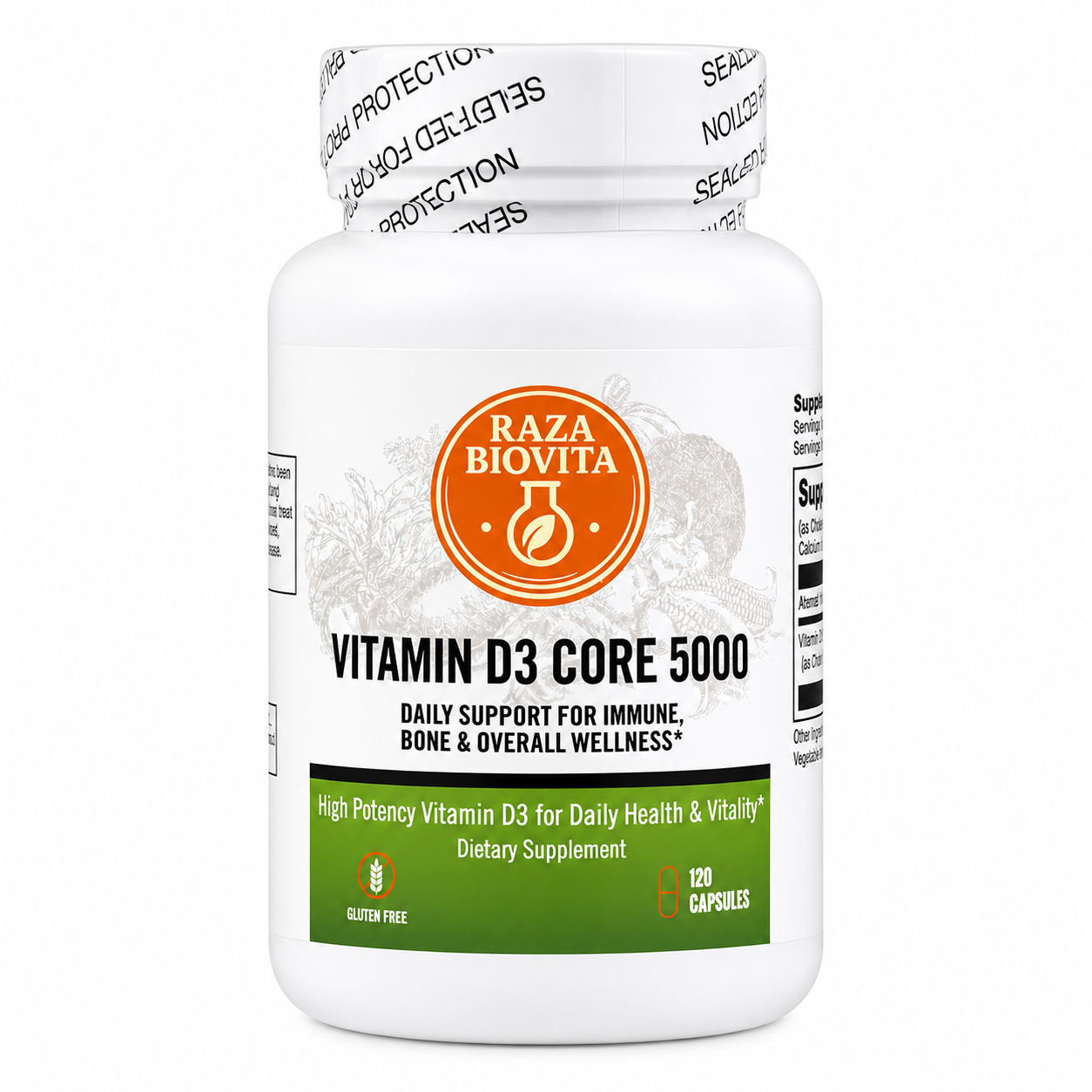 Vitamin D3 5000 IU – High Potency Immune, Bone & Energy Support | 120 Capsules