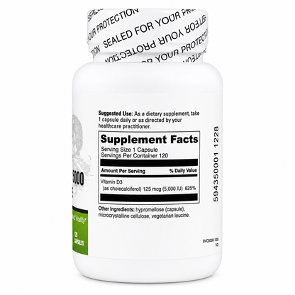 Vitamin D3 Core 5000 | 5,000 IU | 120 Vegetarian Capsules